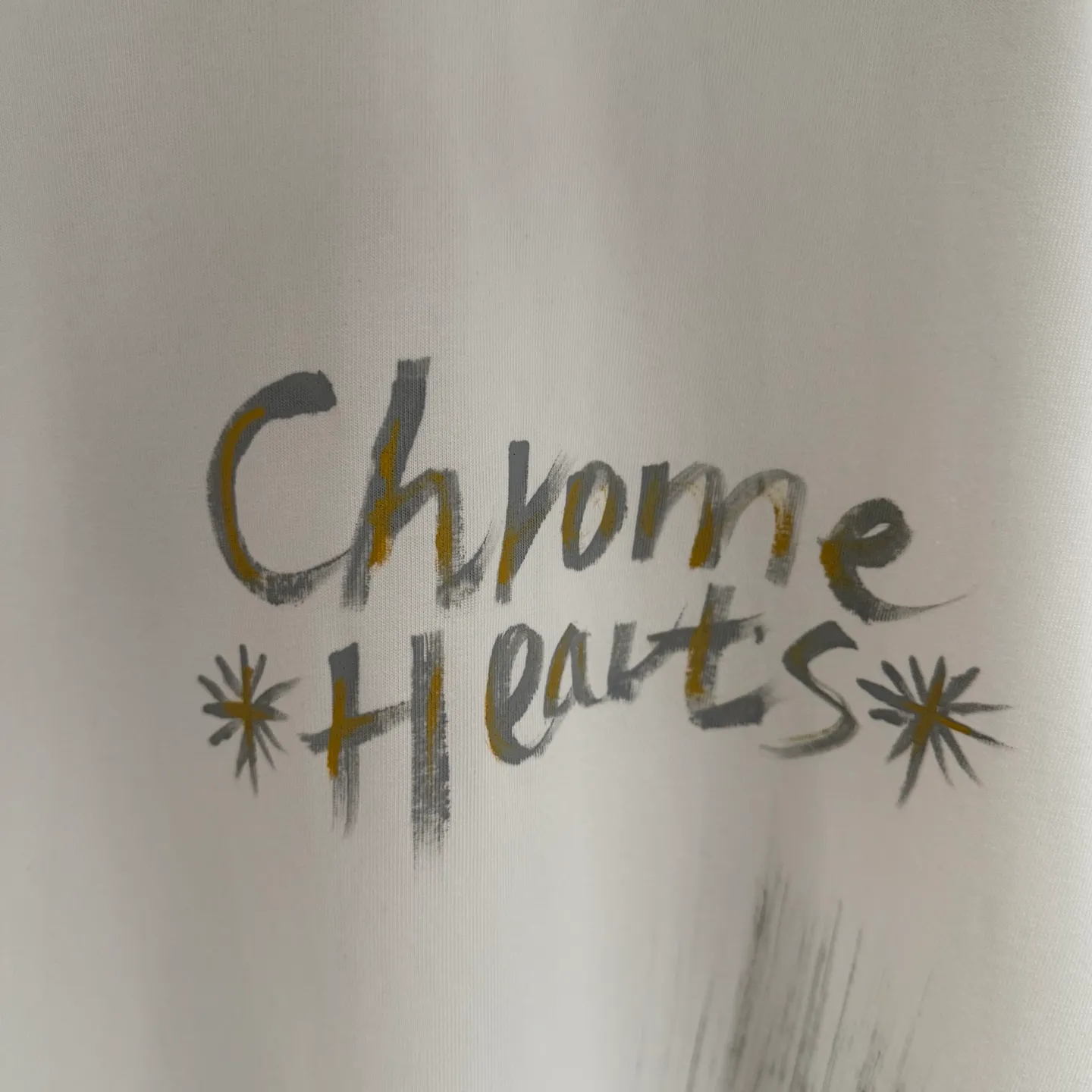 🅿️270 [Strict quality control] CH Crow Heart's new hand-painted T-shirt. Heavy 320g double yarn fabric. Washed twice. Four sides frayed. Heavy fabric. The neckline is made of icy Salona. Loose version. Deep, wide and stylish. No deformation or shrinkage. Three colors: black, white and gray. Size: M-2xl